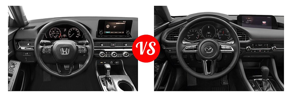 2022 Honda Civic Sedan Sport vs. 2022 Mazda 3 Sedan Premium - Dashboard Comparison