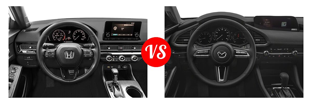 2022 Honda Civic Sedan Sport vs. 2022 Mazda 3 Sedan Premium - Dashboard Comparison