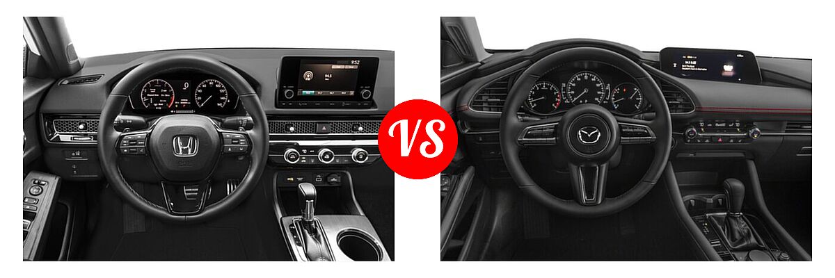 2022 Honda Civic Sedan Sport vs. 2022 Mazda 3 Sedan 2.5 Turbo - Dashboard Comparison