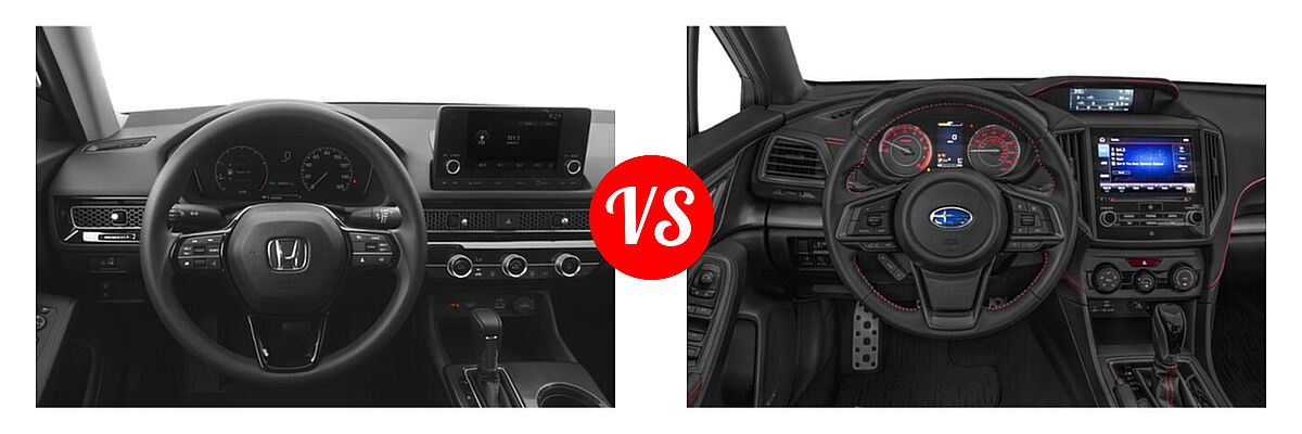 2022 Honda Civic Sedan LX vs. 2022 Subaru Impreza Sedan Sport - Dashboard Comparison