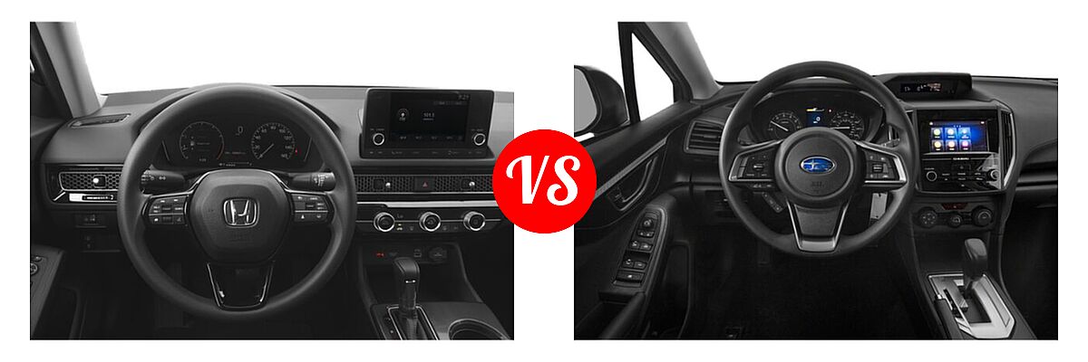 2022 Honda Civic Sedan LX vs. 2022 Subaru Impreza Sedan 4-door CVT / 4-door Manual - Dashboard Comparison