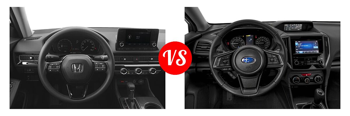 2022 Honda Civic Sedan LX vs. 2022 Subaru Impreza Sedan Premium - Dashboard Comparison