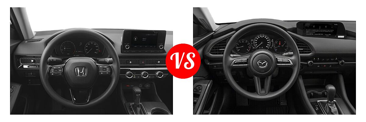 2022 Honda Civic Sedan LX vs. 2022 Mazda 3 Sedan 2.5 S - Dashboard Comparison