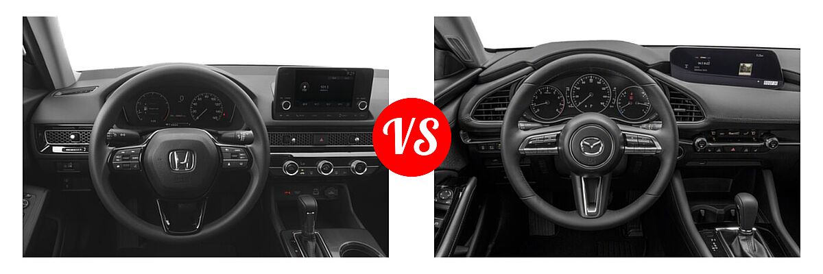 2022 Honda Civic Sedan LX vs. 2022 Mazda 3 Sedan 2.5 Turbo Premium Plus - Dashboard Comparison