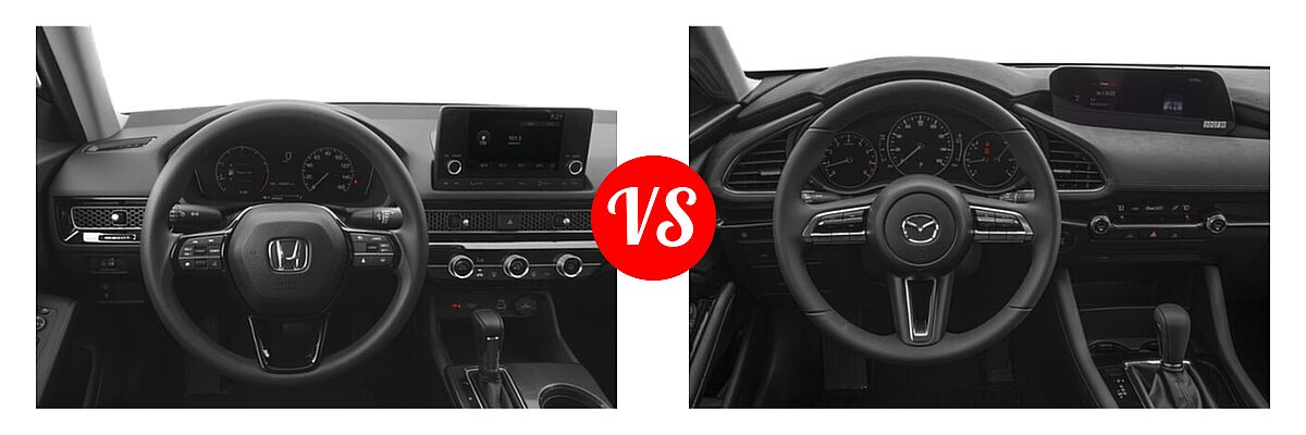 2022 Honda Civic Sedan LX vs. 2022 Mazda 3 Sedan Select - Dashboard Comparison