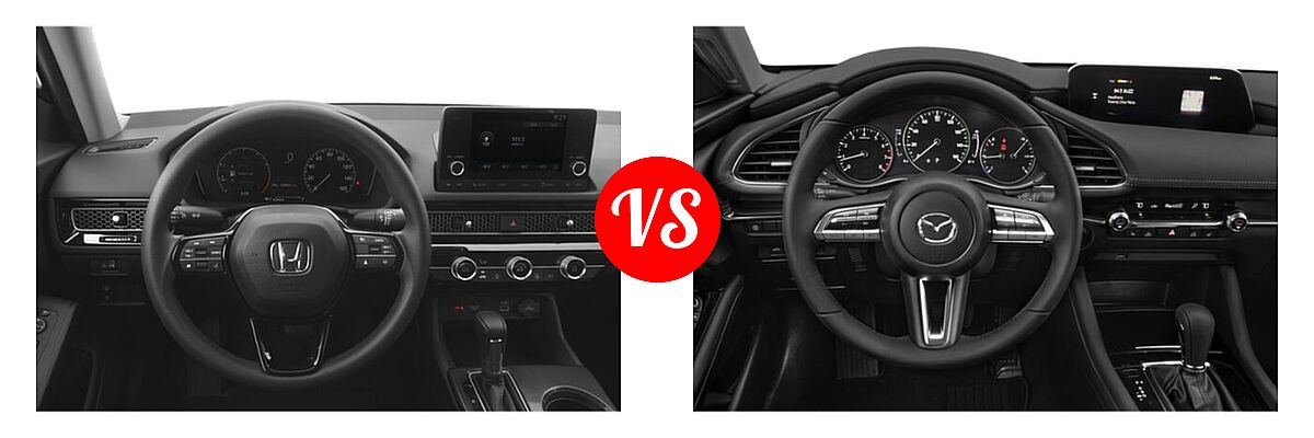 2022 Honda Civic Sedan LX vs. 2022 Mazda 3 Sedan Preferred - Dashboard Comparison