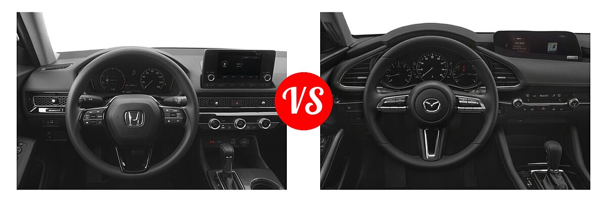 2022 Honda Civic Sedan LX vs. 2022 Mazda 3 Sedan Premium - Dashboard Comparison
