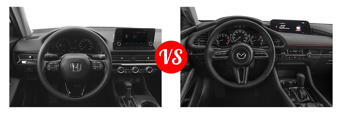 2022 Honda Civic Sedan LX vs. 2022 Mazda 3 Sedan 2.5 Turbo - Dashboard Comparison