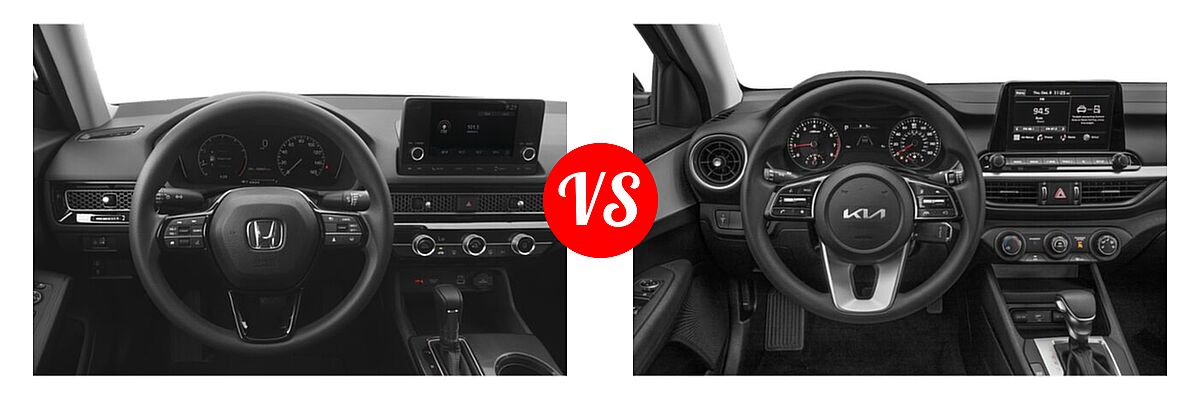 2022 Honda Civic Sedan LX vs. 2022 Kia Forte Sedan FE / LXS - Dashboard Comparison