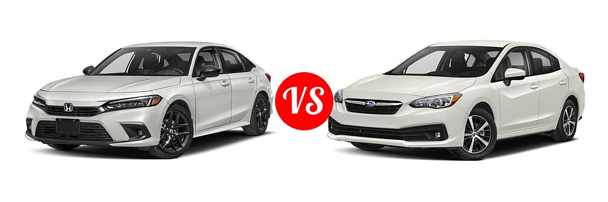 2022 Honda Civic Sedan Sport vs. 2022 Subaru Impreza Sedan Premium - Front Left Comparison