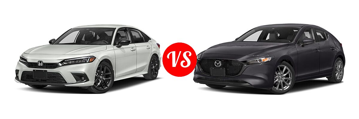 2022 Honda Civic Sedan Sport vs. 2022 Mazda 3 Sedan Preferred - Front Left Comparison