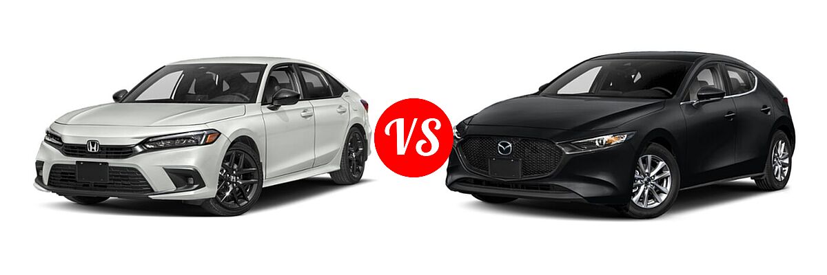 2022 Honda Civic Sedan Sport vs. 2022 Mazda 3 Sedan 2.0 - Front Left Comparison