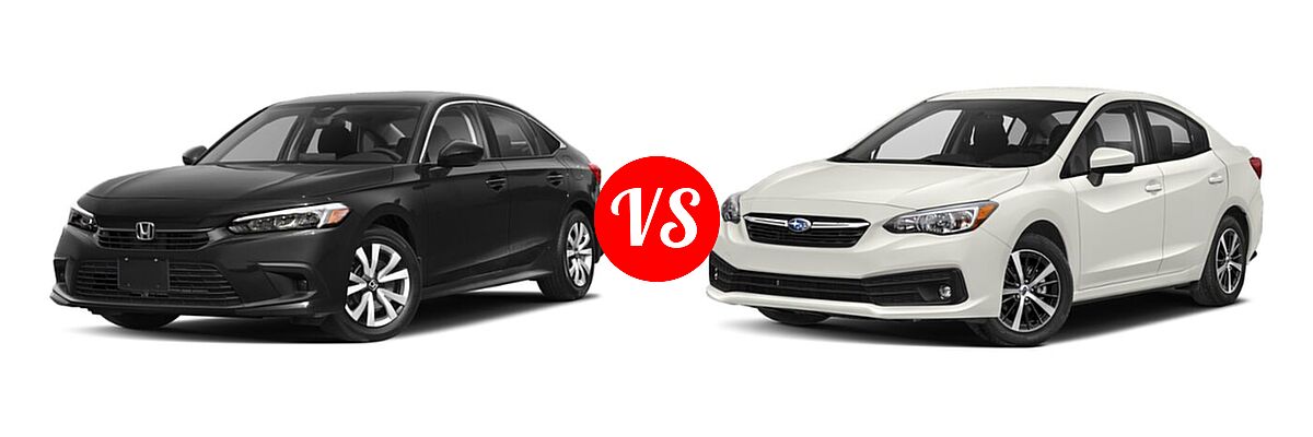 2022 Honda Civic Sedan LX vs. 2022 Subaru Impreza Sedan Premium - Front Left Comparison