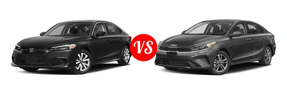 2022 Honda Civic Sedan LX vs. 2022 Kia Forte Sedan FE / LXS - Front Left Comparison