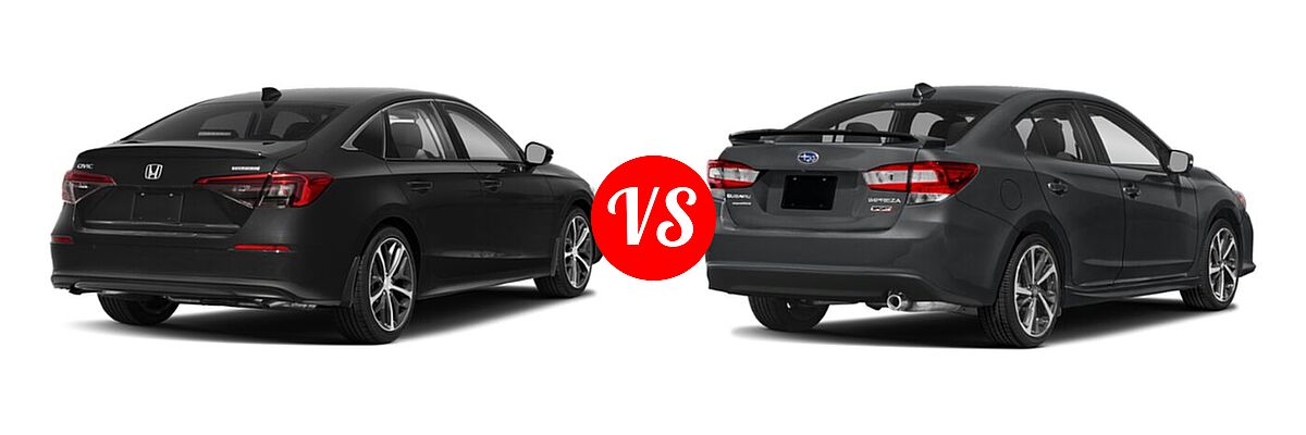2022 Honda Civic Sedan Touring vs. 2022 Subaru Impreza Sedan Sport - Rear Right Comparison