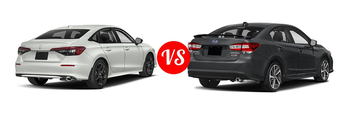 2022 Honda Civic Sedan Sport vs. 2022 Subaru Impreza Sedan Sport - Rear Right Comparison