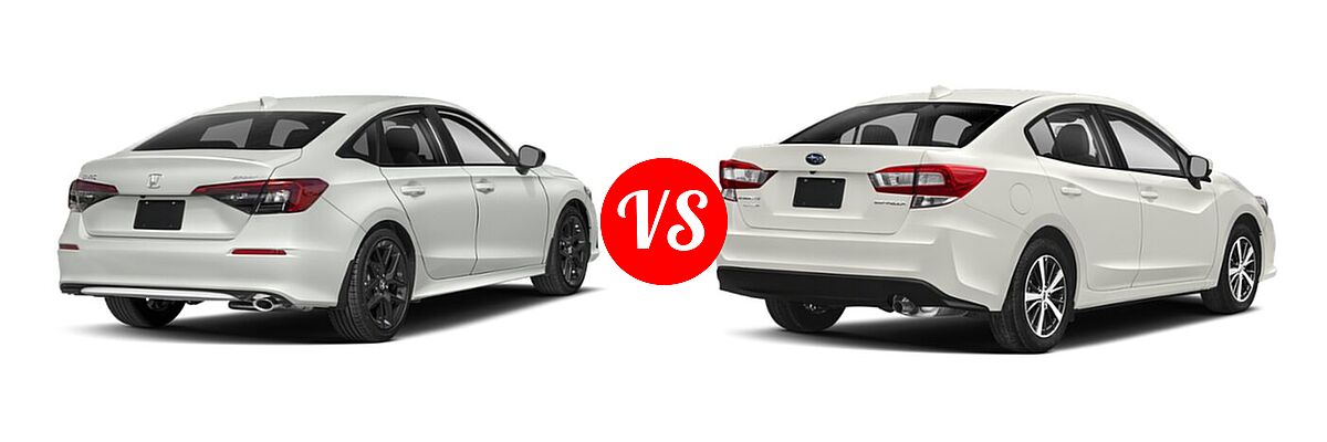 2022 Honda Civic Sedan Sport vs. 2022 Subaru Impreza Sedan Premium - Rear Right Comparison