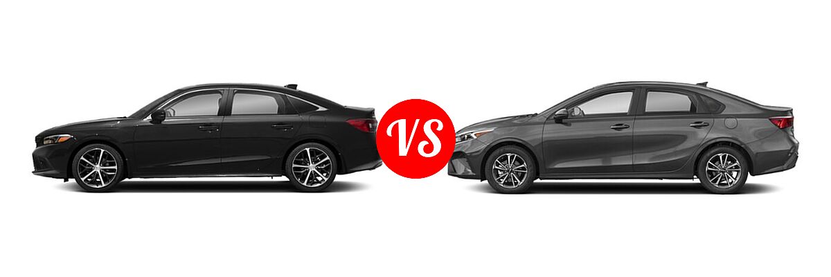 2022 Honda Civic Sedan Touring vs. 2022 Kia Forte Sedan FE / LXS - Side Comparison