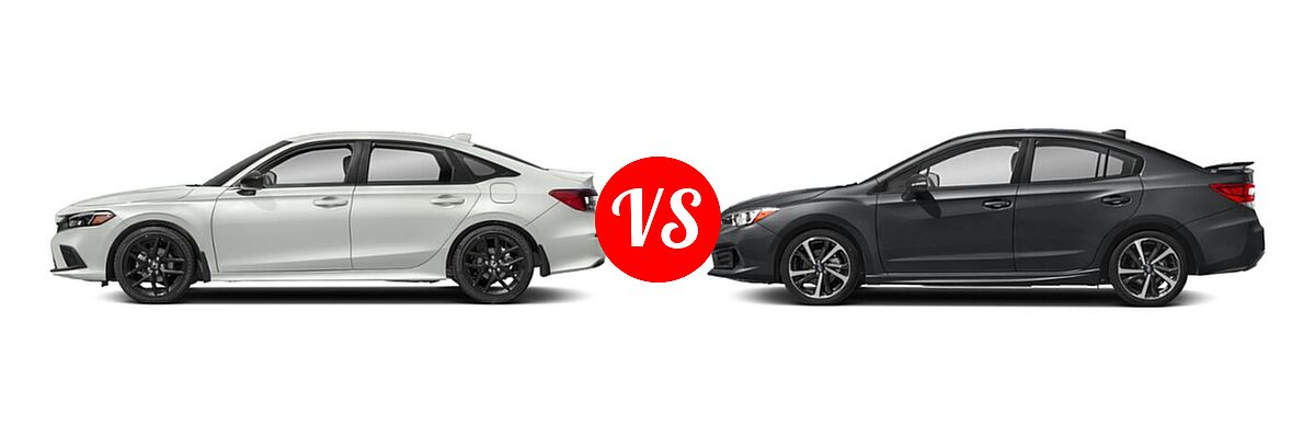 2022 Honda Civic Sedan Sport vs. 2022 Subaru Impreza Sedan Sport - Side Comparison