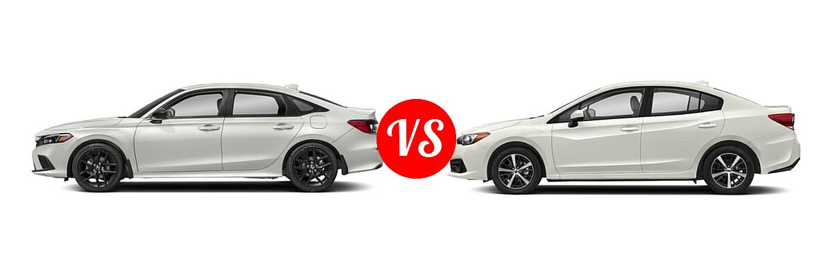 2022 Honda Civic Sedan Sport vs. 2022 Subaru Impreza Sedan Premium - Side Comparison