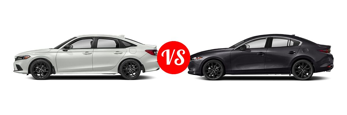 2022 Honda Civic Sedan Sport vs. 2022 Mazda 3 Sedan 2.5 Turbo - Side Comparison