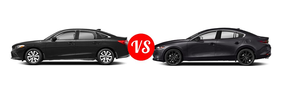 2022 Honda Civic Sedan LX vs. 2022 Mazda 3 Sedan 2.5 Turbo - Side Comparison