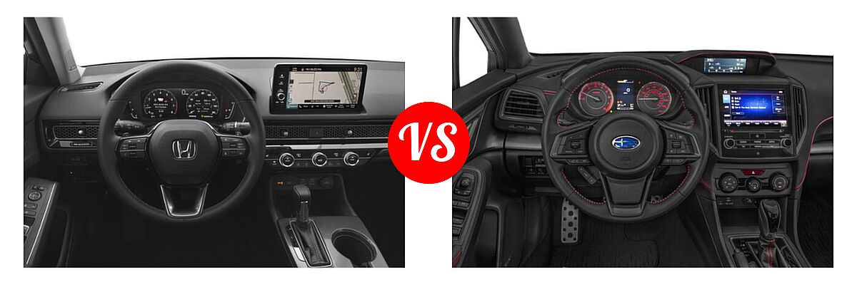 2022 Honda Civic Sedan Touring vs. 2022 Subaru Impreza Sedan Sport - Dashboard Comparison
