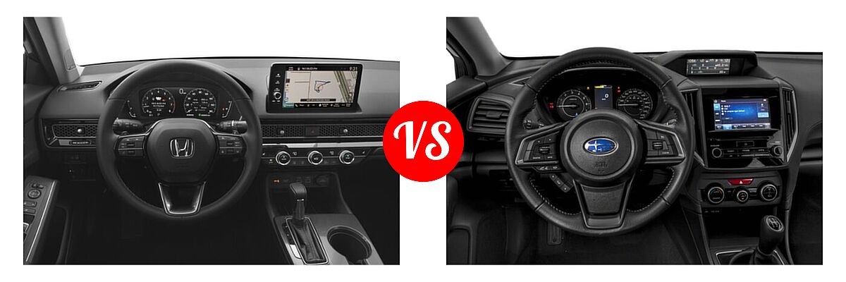 2022 Honda Civic Sedan Touring vs. 2022 Subaru Impreza Sedan Premium - Dashboard Comparison