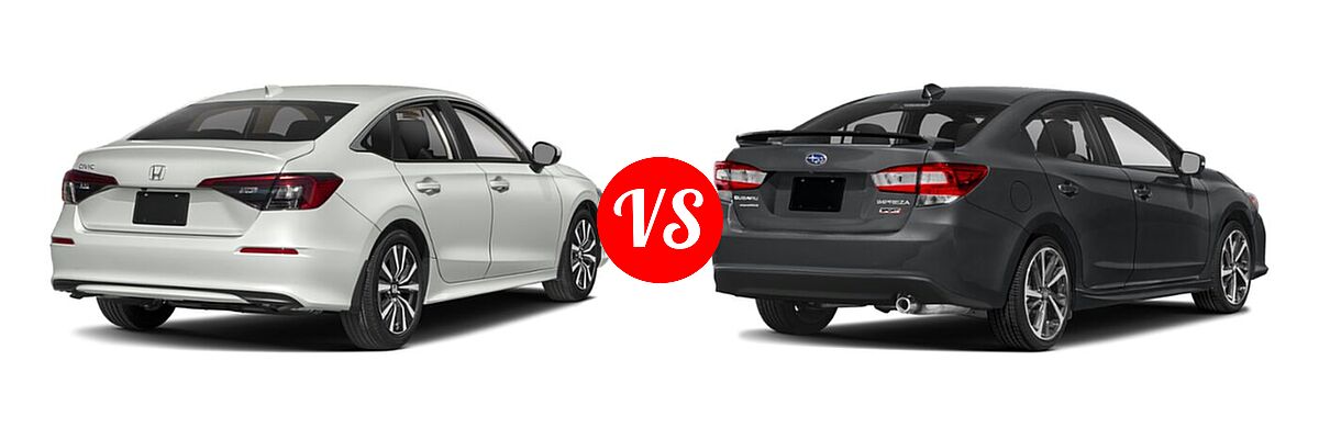 2022 Honda Civic Sedan EX vs. 2022 Subaru Impreza Sedan Sport - Rear Right Comparison