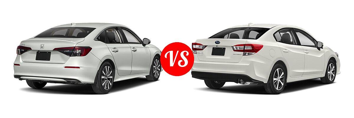 2022 Honda Civic Sedan EX vs. 2022 Subaru Impreza Sedan Premium - Rear Right Comparison