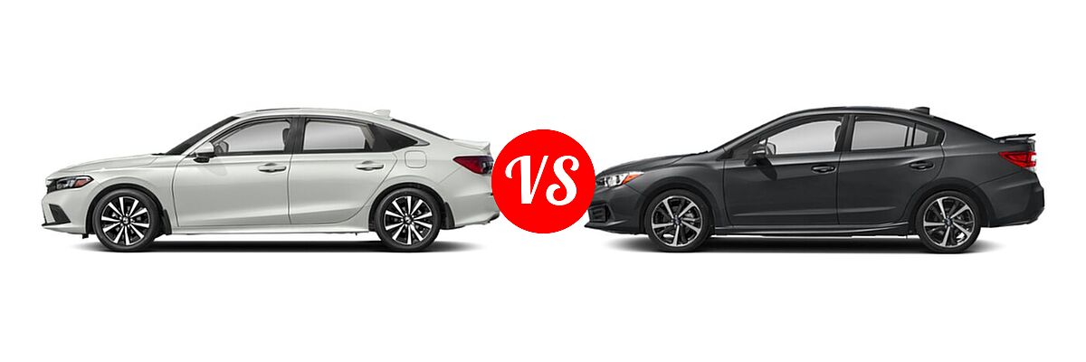 2022 Honda Civic Sedan EX vs. 2022 Subaru Impreza Sedan Sport - Side Comparison