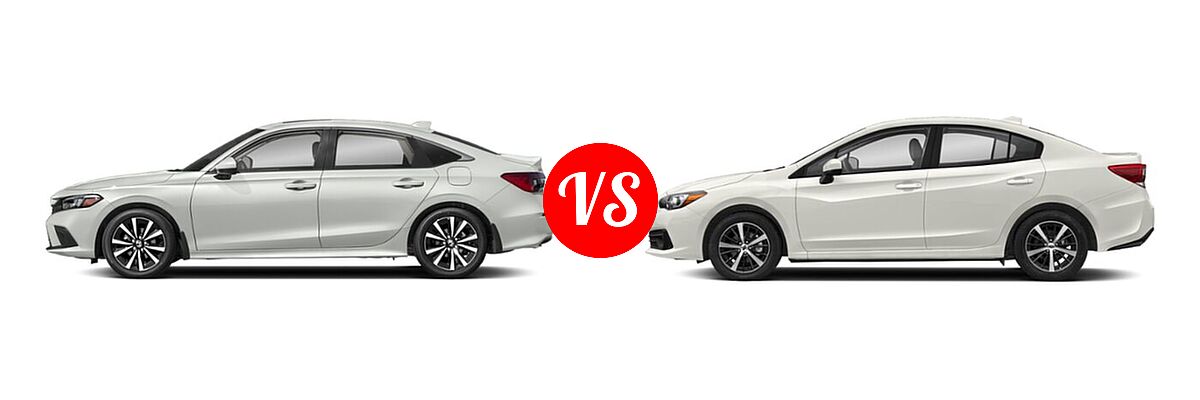 2022 Honda Civic Sedan EX vs. 2022 Subaru Impreza Sedan Premium - Side Comparison