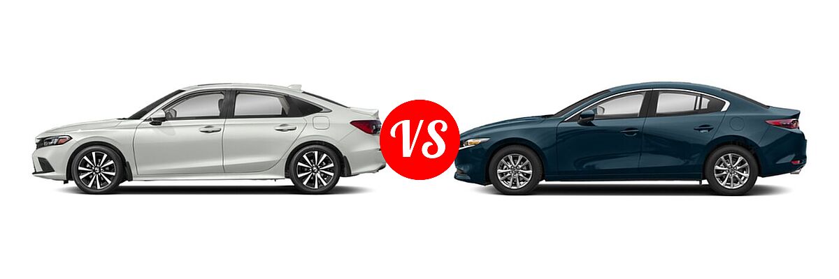 2022 Honda Civic Sedan EX vs. 2022 Mazda 3 Sedan 2.5 S - Side Comparison