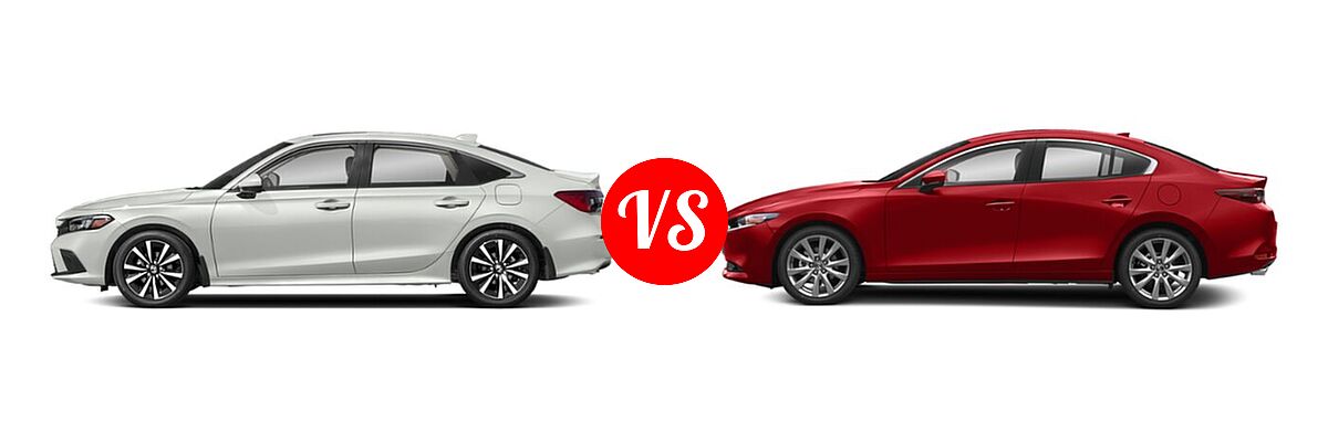 2022 Honda Civic Sedan EX vs. 2022 Mazda 3 Sedan Preferred - Side Comparison