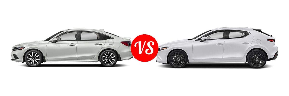 2022 Honda Civic Sedan EX vs. 2022 Mazda 3 Sedan Premium - Side Comparison