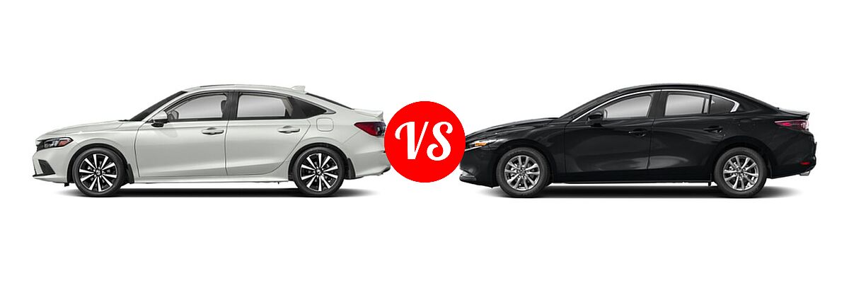 2022 Honda Civic Sedan EX vs. 2022 Mazda 3 Sedan 2.0 - Side Comparison