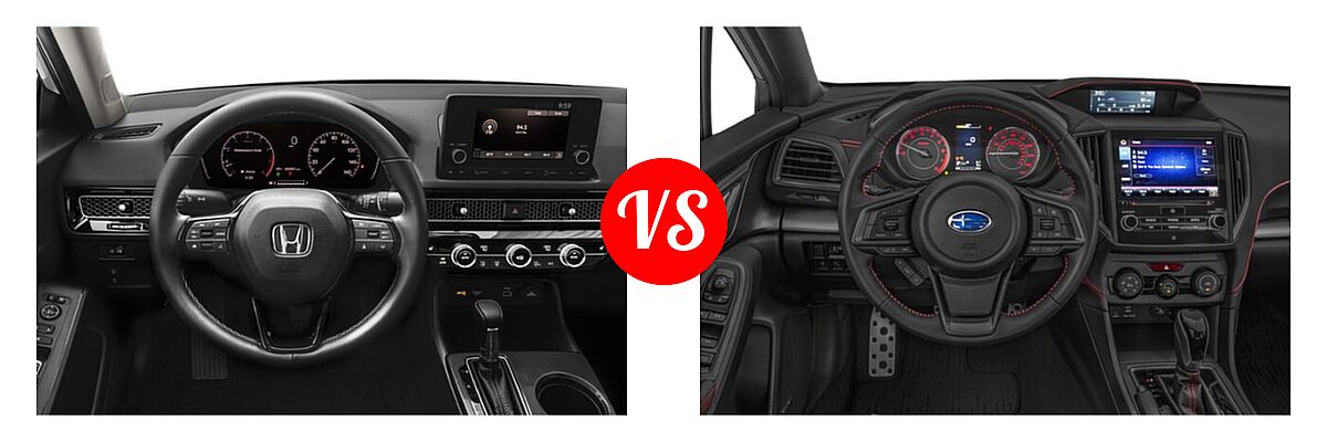 2022 Honda Civic Sedan EX vs. 2022 Subaru Impreza Sedan Sport - Dashboard Comparison