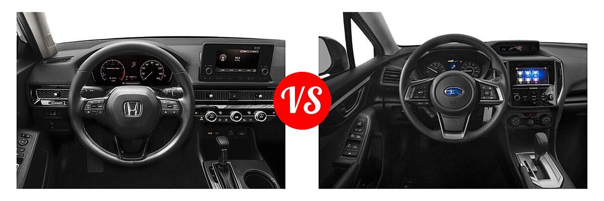 2022 Honda Civic Sedan EX vs. 2022 Subaru Impreza Sedan 4-door CVT / 4-door Manual - Dashboard Comparison