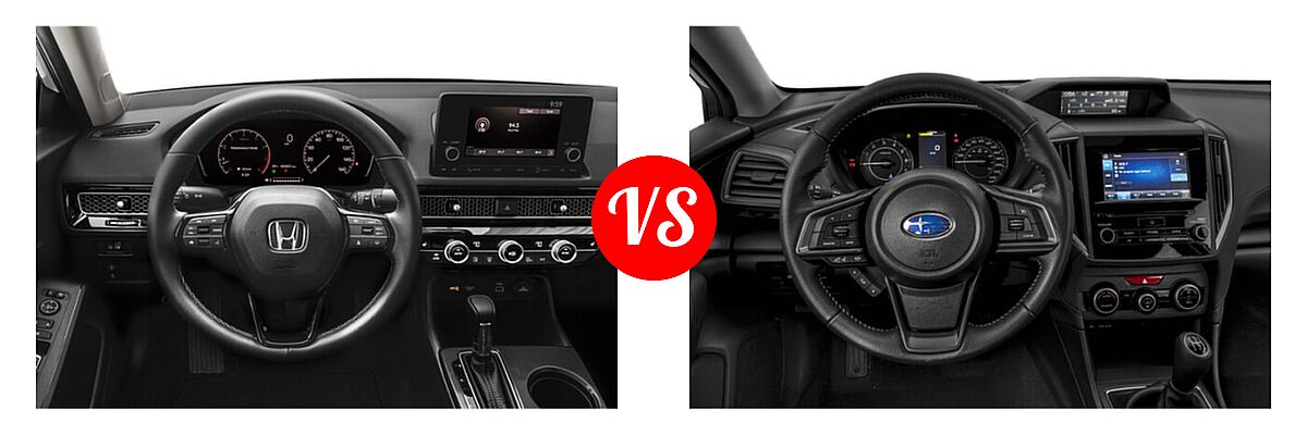 2022 Honda Civic Sedan EX vs. 2022 Subaru Impreza Sedan Premium - Dashboard Comparison