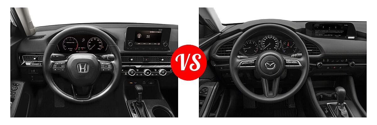 2022 Honda Civic Sedan EX vs. 2022 Mazda 3 Sedan 2.5 S - Dashboard Comparison