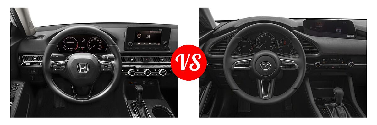 2022 Honda Civic Sedan EX vs. 2022 Mazda 3 Sedan Select - Dashboard Comparison