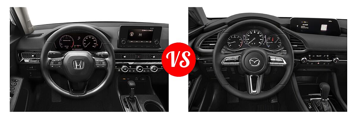 2022 Honda Civic Sedan EX vs. 2022 Mazda 3 Sedan Preferred - Dashboard Comparison