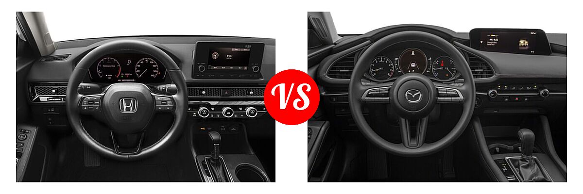 2022 Honda Civic Sedan EX vs. 2022 Mazda 3 Sedan 2.0 - Dashboard Comparison