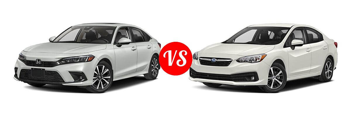 2022 Honda Civic Sedan EX vs. 2022 Subaru Impreza Sedan Premium - Front Left Comparison