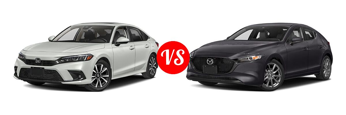 2022 Honda Civic Sedan EX vs. 2022 Mazda 3 Sedan Preferred - Front Left Comparison