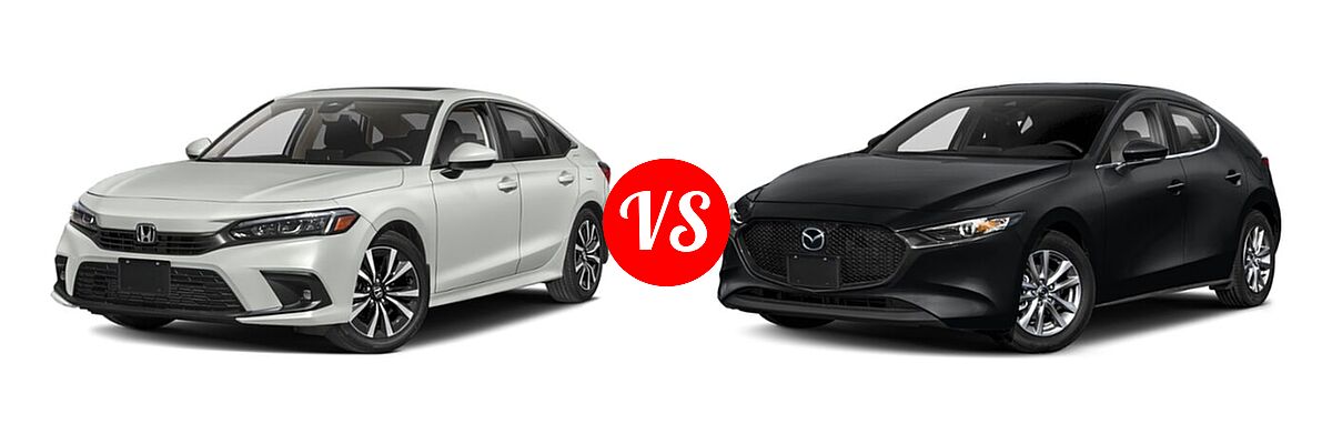 2022 Honda Civic Sedan EX vs. 2022 Mazda 3 Sedan 2.0 - Front Left Comparison
