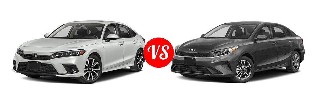2022 Honda Civic Sedan EX vs. 2022 Kia Forte Sedan FE / LXS - Front Left Comparison