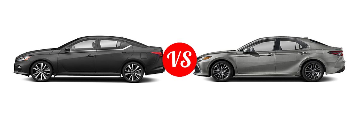 2022 Nissan Altima Sedan 2.0 SR / 2.5 SR vs. 2022 Toyota Camry Sedan XLE - Side Comparison