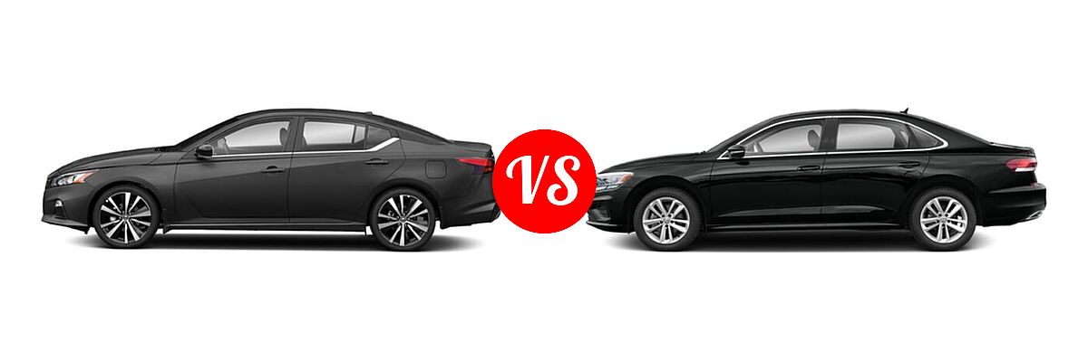 2022 Nissan Altima Sedan 2.0 SR / 2.5 SR vs. 2022 Volkswagen Passat Sedan 2.0T SE - Side Comparison
