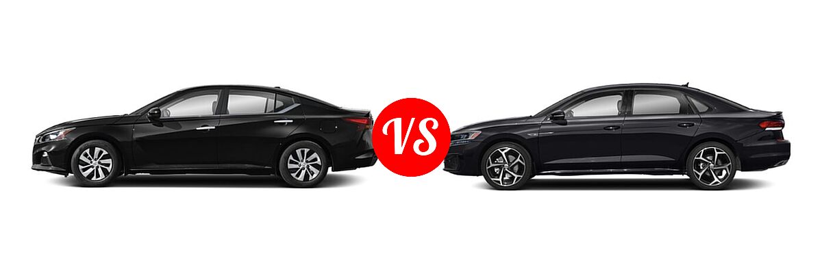 2022 Nissan Altima Sedan 2.5 S vs. 2022 Volkswagen Passat Sedan 2.0T R-Line - Side Comparison